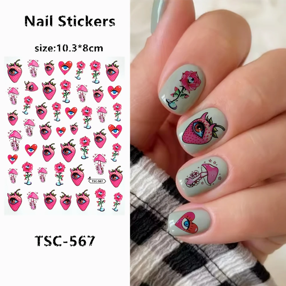 TSC series  TSC-567 3D Enchanting eyes Nail art Nail sticker decoration tool Sliders For Nail Decals