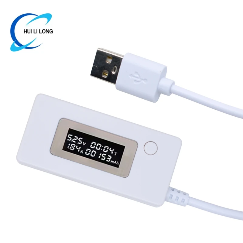 KCX-017 الأبيض الذيل مقياس التيار الكهربائي شاشة الكريستال السائل USB صغير الجهد الحالي مراقبة السعة تستر متر 4-30 فولت كاشف اختبار الطاقة المحمول