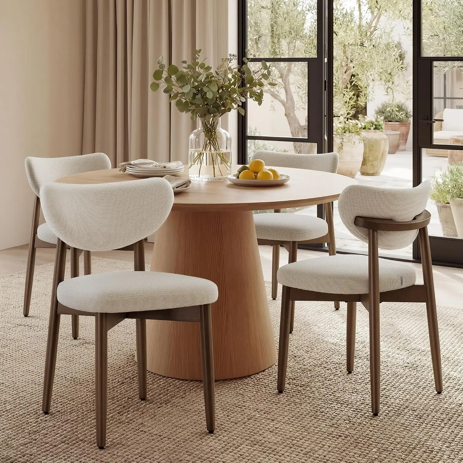 Wooden Dining Chairs Set of 4, Upholstered Kitchen Chairs, Customized