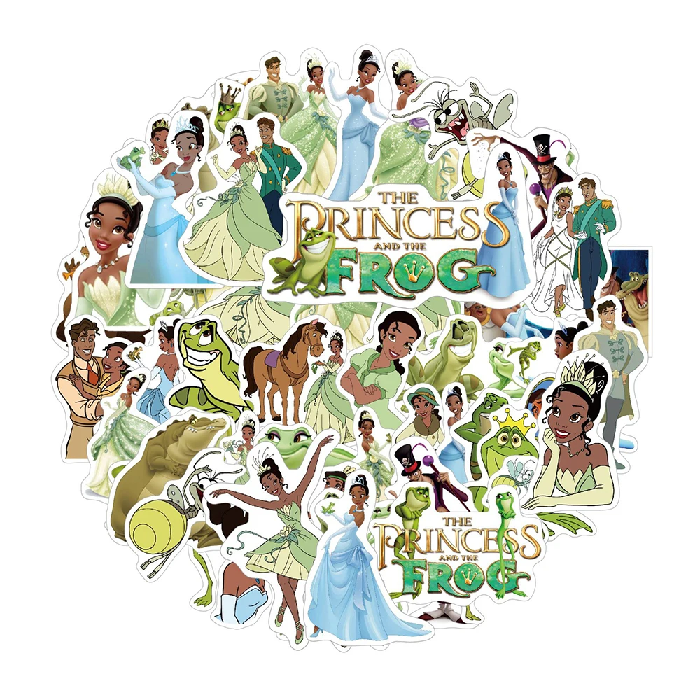 10/30/50PCS Disney The Princess and the Frog Tiana Stickers DIY Notebook Fridge Phone Suitcase Wall Decals PVC Waterproof Toys