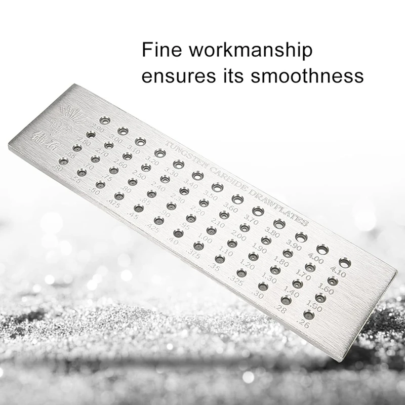 ABSU 52 ثقوب مستديرة سلك رسم لوحة 0.26-4.10 مللي متر سلك كربيد التنغستن لوحة سحب لصنع المجوهرات