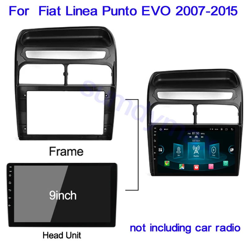 9 inch 2din Car Radio Fascia Panel for  Fiat Linea Punto EVO 2007-2015 Android Radio Dashboard Kit Face Plate Fascia Frame
