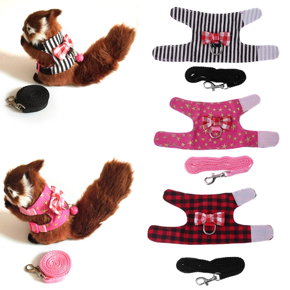 

Small Pet Leash Animal Vest Belt Bow Strap With Supplies Adorable