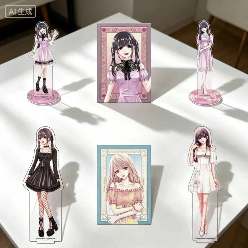 Anime Tomorrow, Whose Girlfriend Will I Be Cosplay 15cm Characters Acrylic Stand Keychain Desktop Ornament  Accessories Goods