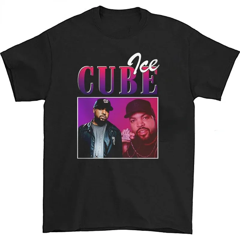 Men Clothing Ice Cube Rapper Hip Hop T-Shirt Vintage Rapper Graphic Tshirts Summer Fashion Casual Cool Loose Women Male Tops Tee