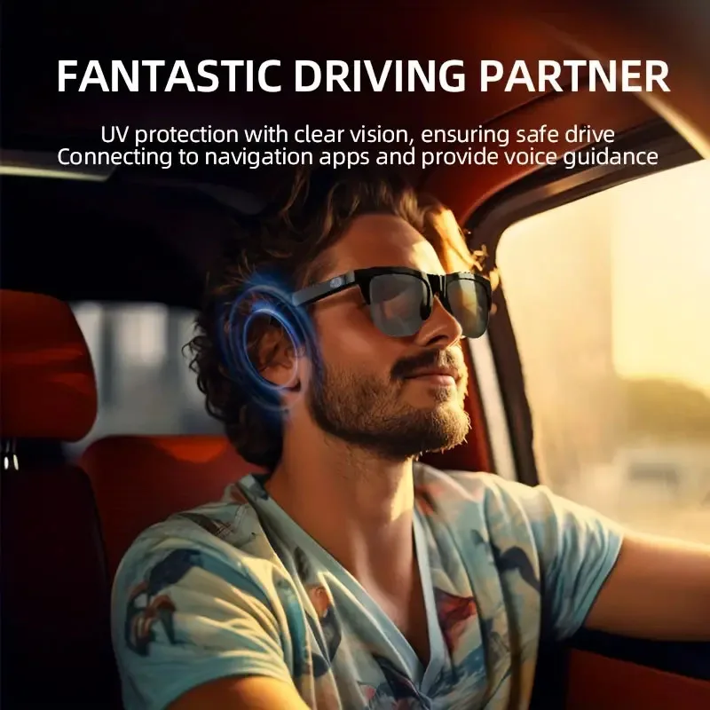F06 الترجمة النظارات الذكية بلوتوث HD الأشعة فوق البنفسجية العدسات الواقية IP4 المياه برهان متصلة الحافة الاستقطاب النظارات الشمسية الرجالية