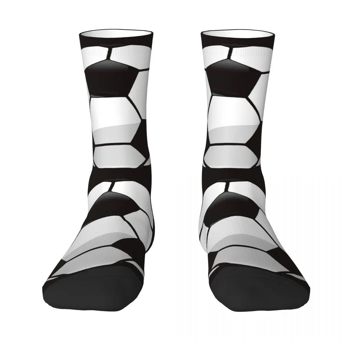 

Черно-белые носки с футбольным мячом, впитывающие пот чулки в стиле Харадзюку, всесезонные длинные носки, аксессуары, унисекс, рождественские подарки