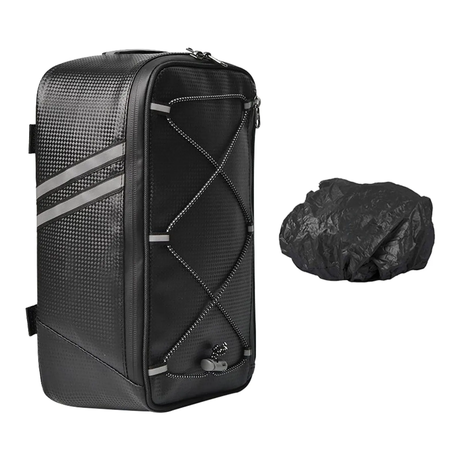 

1Pcs Waterproof Bike Pannier Bag Large Compartments Smooth PU Material Easy Install Rear Seat Bike Bag for Daily Commute