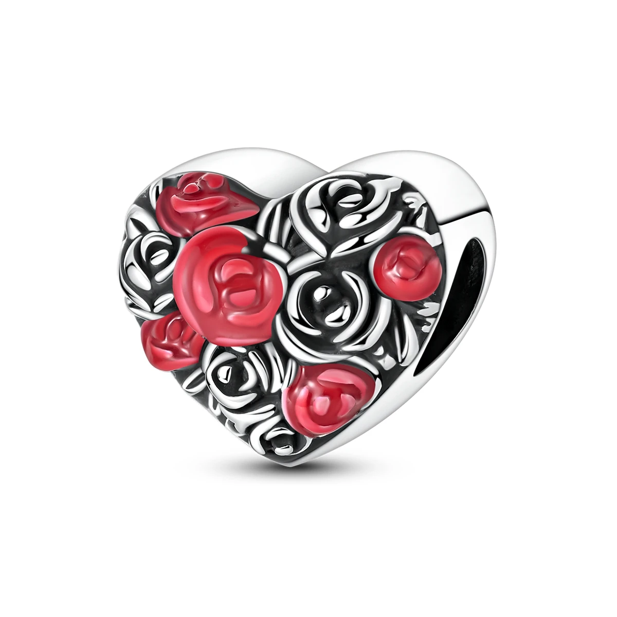 

Heart Shape Original 925 Silver Bead Rose Fit Bracelet Charm Diy For Woman Jewelry Gift