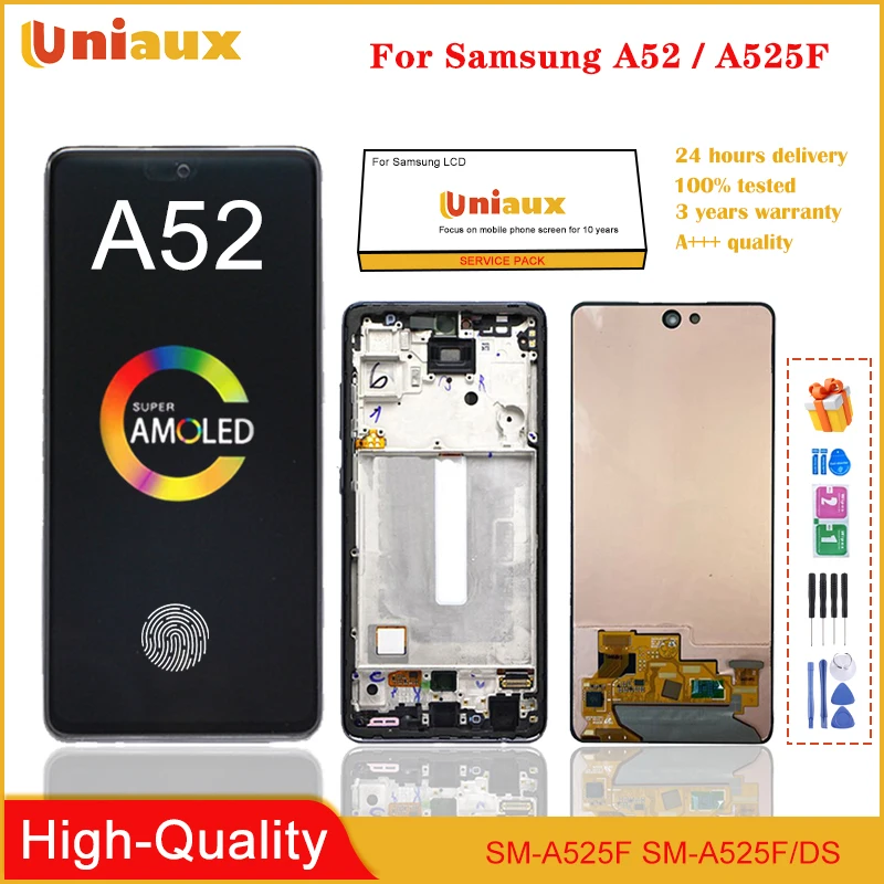 

AMOLED LCD For Samsung Galaxy A52 4G A525 LCD Display Touch Screen Digitizer Parts For Samsung A525 A525F A525F/DS LCD