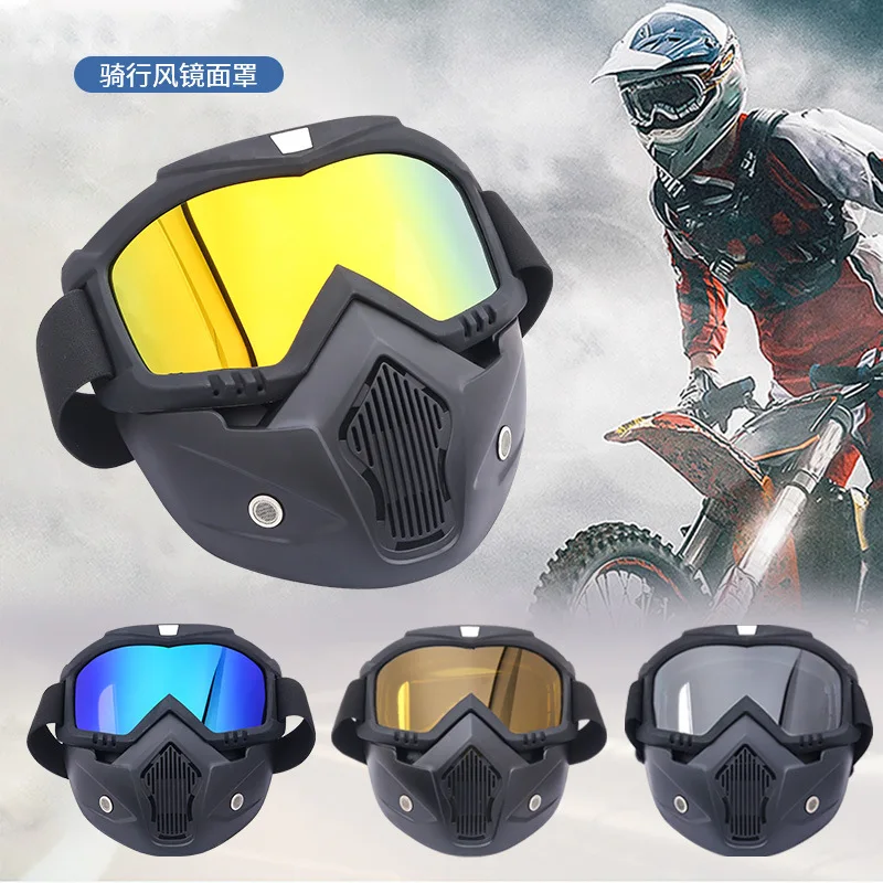 Vintage Windproof Riding Goggles with Anti Fog Mask Off Road Motorcycle Helmet Winter Warm Retro Style Premium Eyewear​