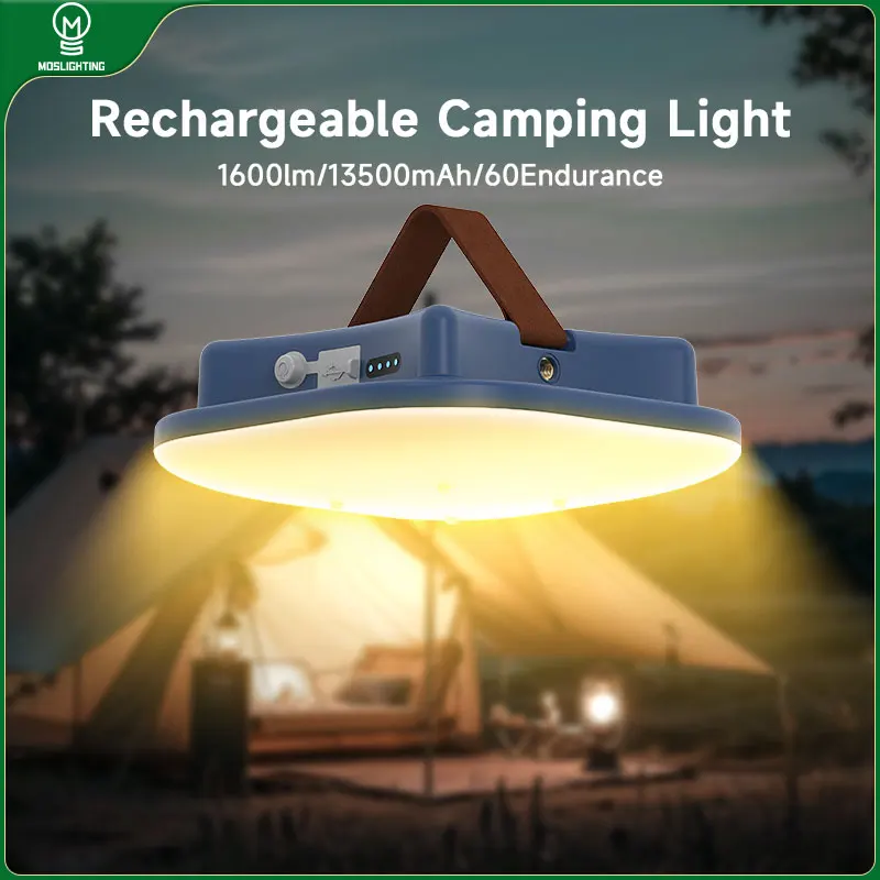 

MOSLIGHTING Outdoor Camping Lantern 1600lm Protable Flashlight Rechargeable LED 4 Light Modes IPX65 Waterproof Hanging Tent Lamp