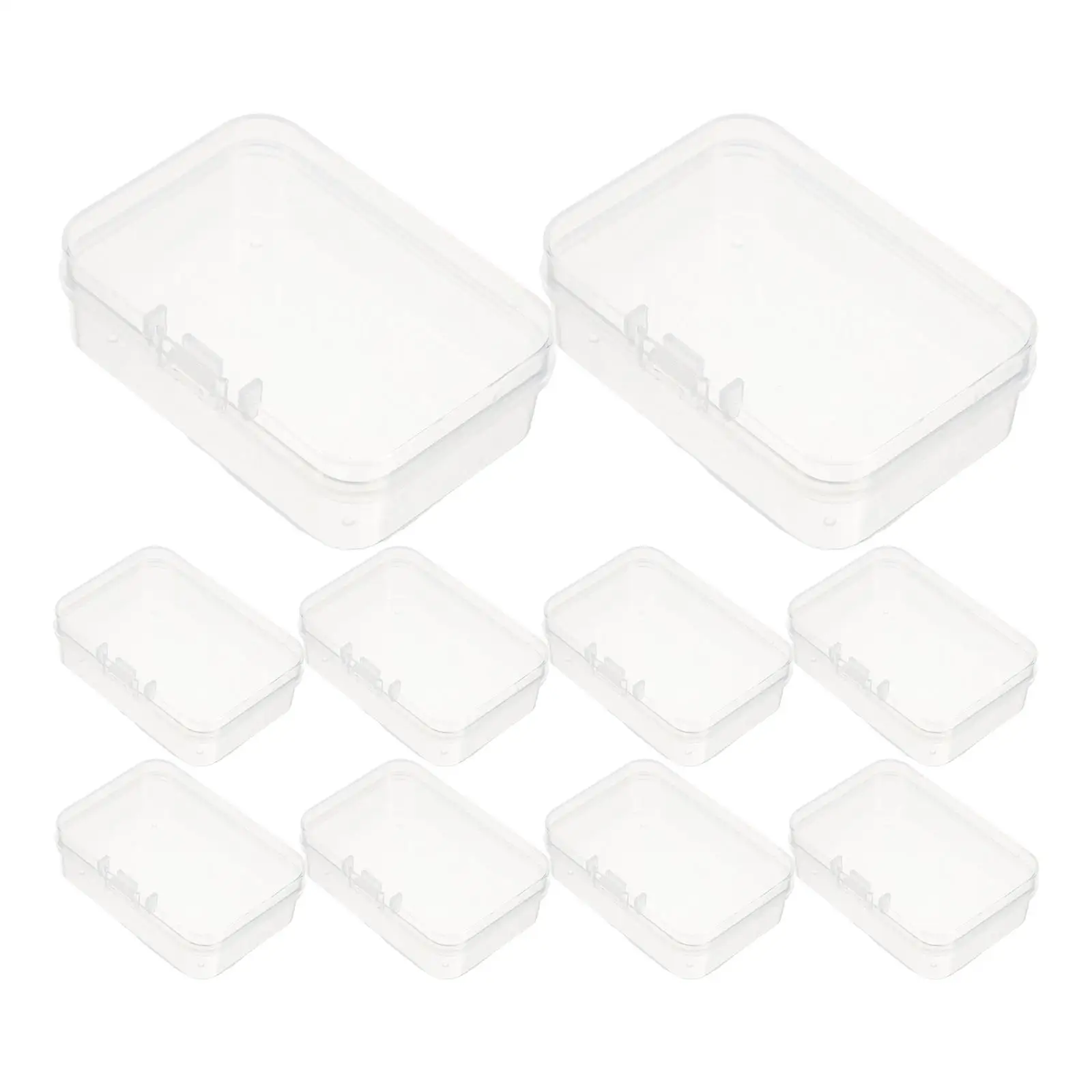 10 pçs pequenas caixas de plástico transparente 6 5x4 5x2cm pp material contas ganizer mini caixa de armazenamento recipientes transparentes