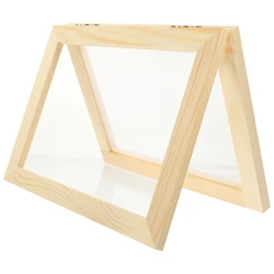 Paper Sieve Double Side Wooden Paper Making Mould Frame DIY Handcraft Papermaking Craft Tool Wooden Mesh Mold Multi-size