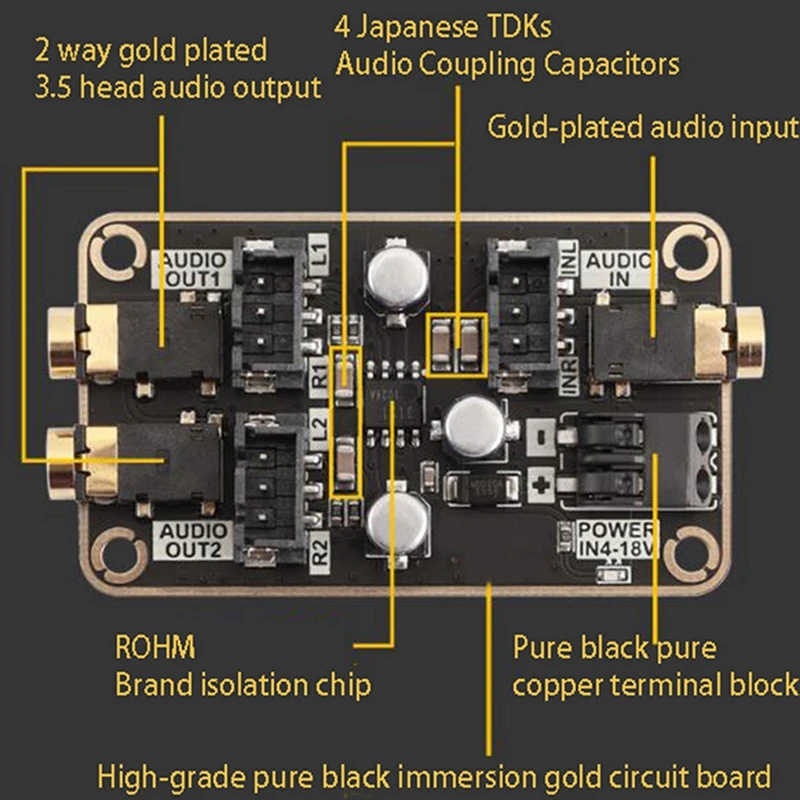 Super Sale Audio Isolation Noise Reduction Module Audio Common Ground Noise Cancellation DIY Power Amplifier Board
