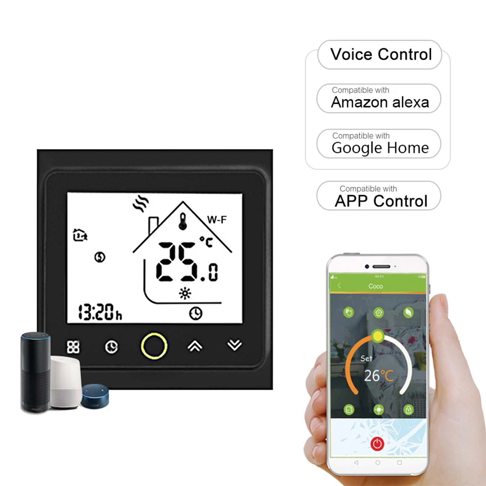 Wi-Fi Smart Thermostat Temperature Controller APP Control 5A Compatible with Alexa / Home Water / Gas Boiler Thermostats