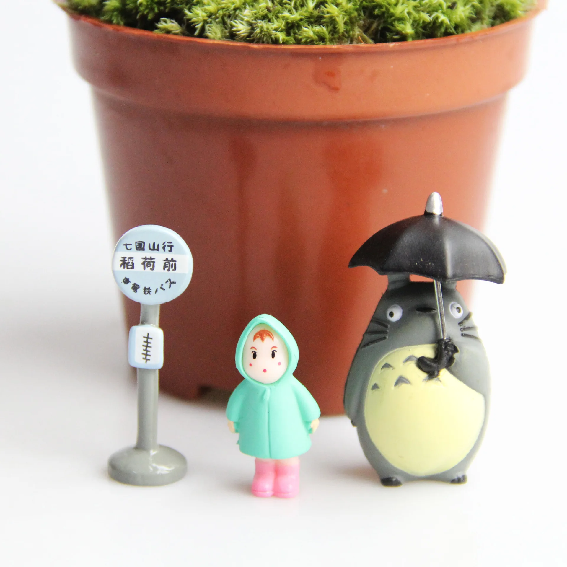 3-5 سنتيمتر 3 قطعة/الوحدة توتورو لطيف فتاة صغيرة صغيرة البلاستيك الحرفية تمثال الديكور مصغرة الجنية حديقة حلية قلادة #4