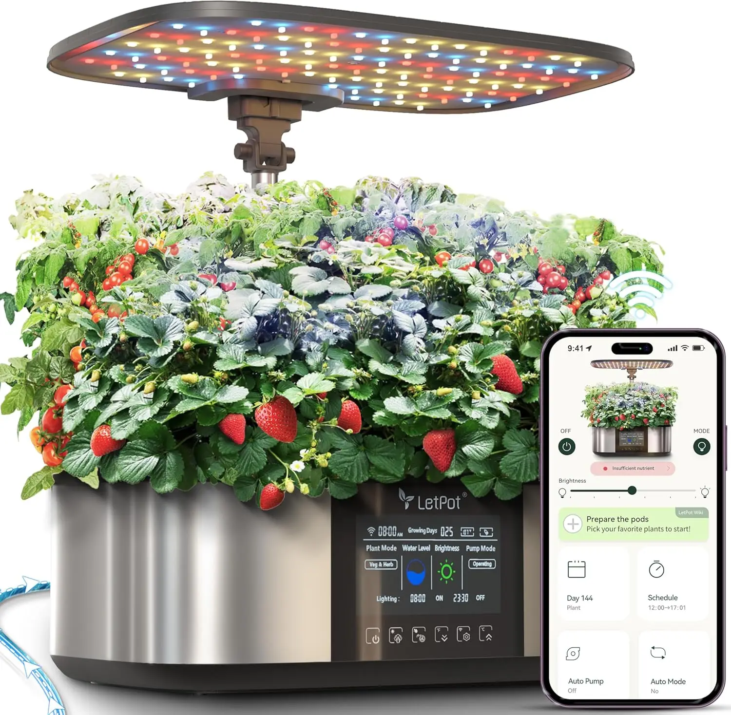 

LPH-Max Hydroponics Growing System Kit, 21 Pods APP & WiFi Automatic Controlled Smart Indoor Garden with 36W LED Grow Light