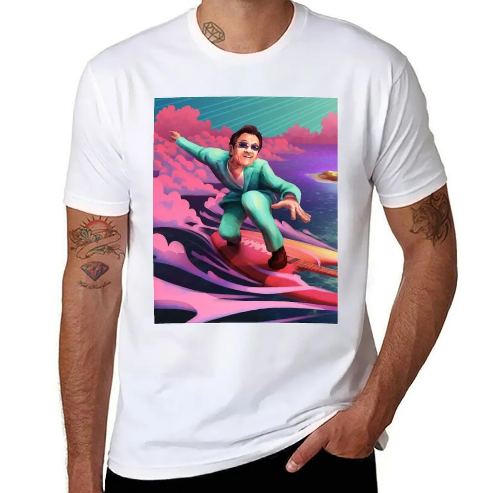 

the Guitar Sky Takanaka- in Masayoshi Surf T-Shirt Light Athletic Short Sleeve Tee Shirt