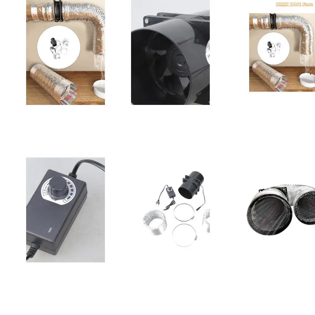 

K1AE Exhaust Fan Quiet Duct Extractor Fan Ventilation Speed Regulating Exhaust Air Blower Ventilator Fan Home Chicken Coops