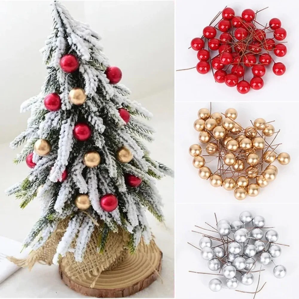 50/100Pcs Christmas Decoration Berry Christmas Tree Ornament for Home Room Decor Xmas New Year 2025 DIY Gifts Wreath Accessories