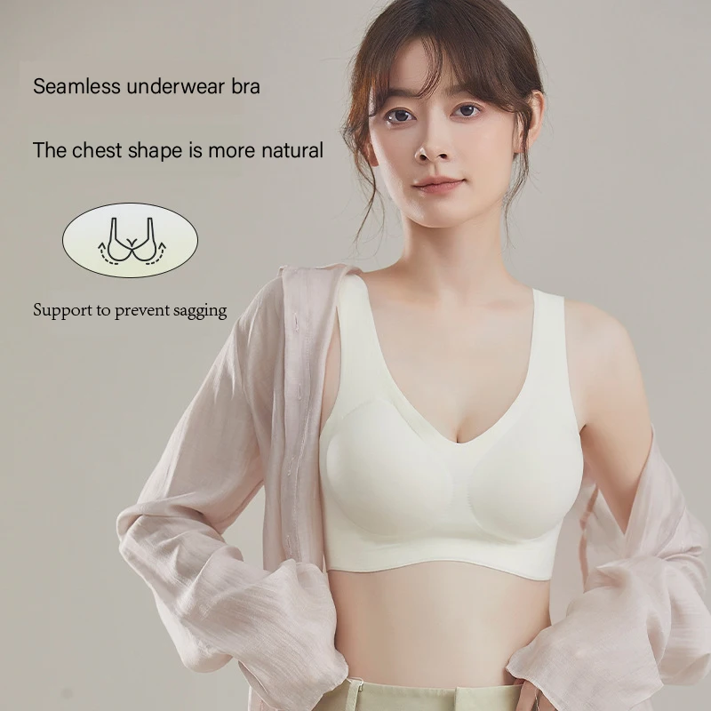 Bra Tanpa Jahitan Wanita dengan Cup Tetap Model Berkumpul Bra Tanpa Kawat Push-up Bra Olahraga Punggung Indah Lingerie Seksi Pakaian Dalam Wanita