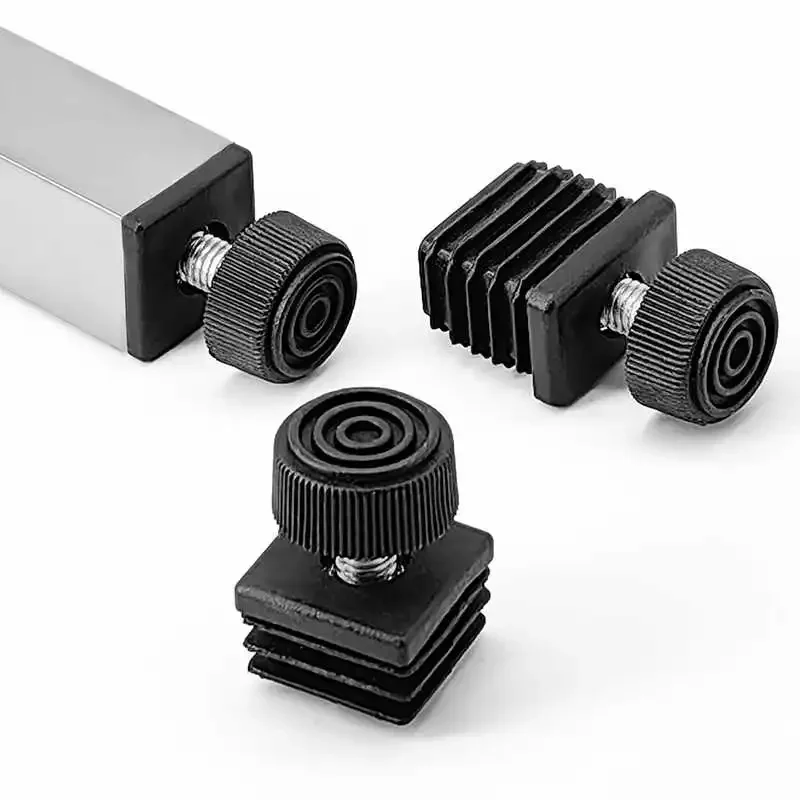 مربع قابل للتعديل وسادة للقدم PP الجوز أنبوب التوصيل الأثاث غطاء أنبوب 15X30-100X100mm M5 M6 M8 M10 جولة امتصاص الصدمات حماية #1