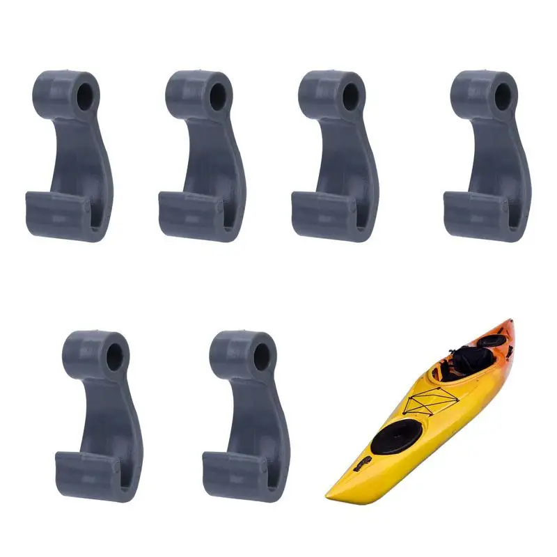 6Pcs Lashing Hooks J Shaped Hooks Durable Kayak Bungee Cord Hooks For Kayak Paddle Board Accessories Bungee Cord Rigging