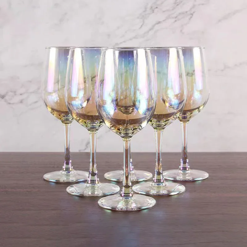 Creative Sequin Blue Wine Glass Cup Cups Glass Water Glasses for Drinks Wineglass Flute Champagne Flutes Spirit Cocktail Goblet