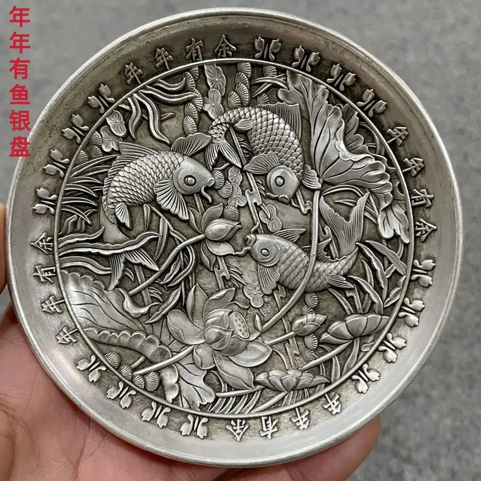 Lotus leaf, lotus flower, koi fish Dish Plate Statue for Tea Home Decor Ornaments