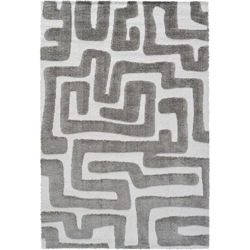 

Recycled Polyester Area Rug in Gray and Ivory - Eco-Friendly Soft Floor Decor for Home and Office Spaces