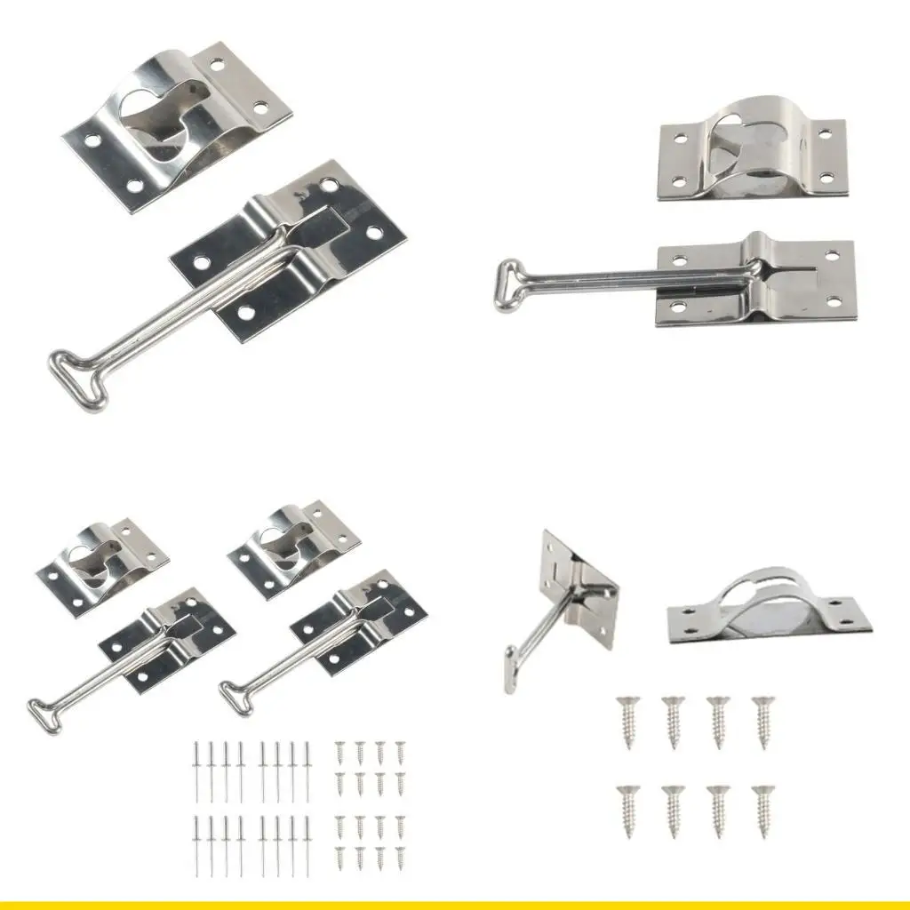 

SZCH Т-образный дверной держатель 4 дюйма/6 дюймов Металлическая защелка входной двери Крюк для удержания внешней двери для с и