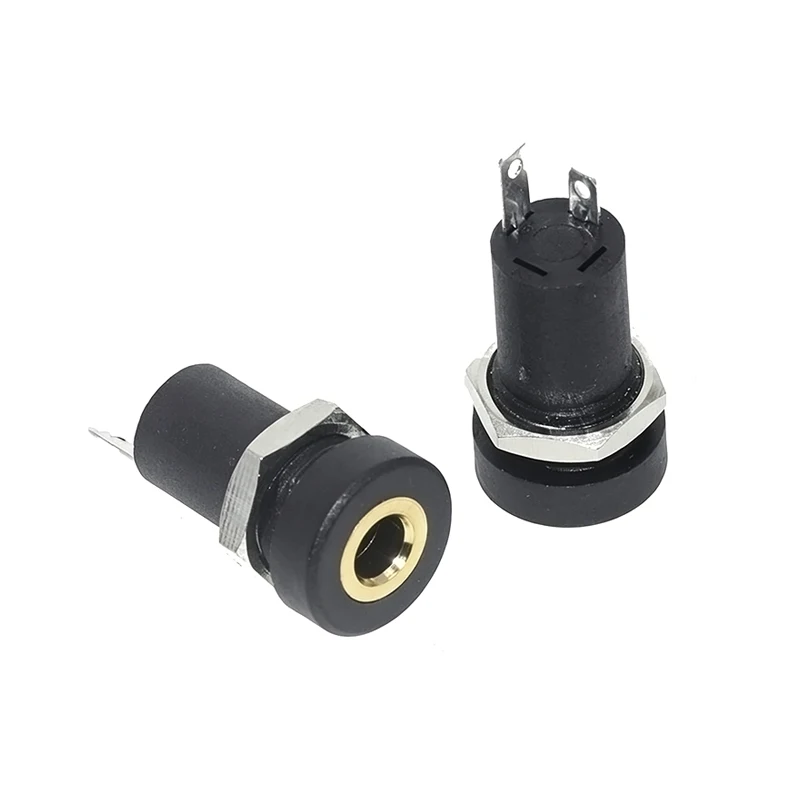 

4PCS PJ392A 3.5MM Audio Jack Socket 2/4/3 Pole Black Stereo Solder Panel Mount Gold With Nuts PJ-392A