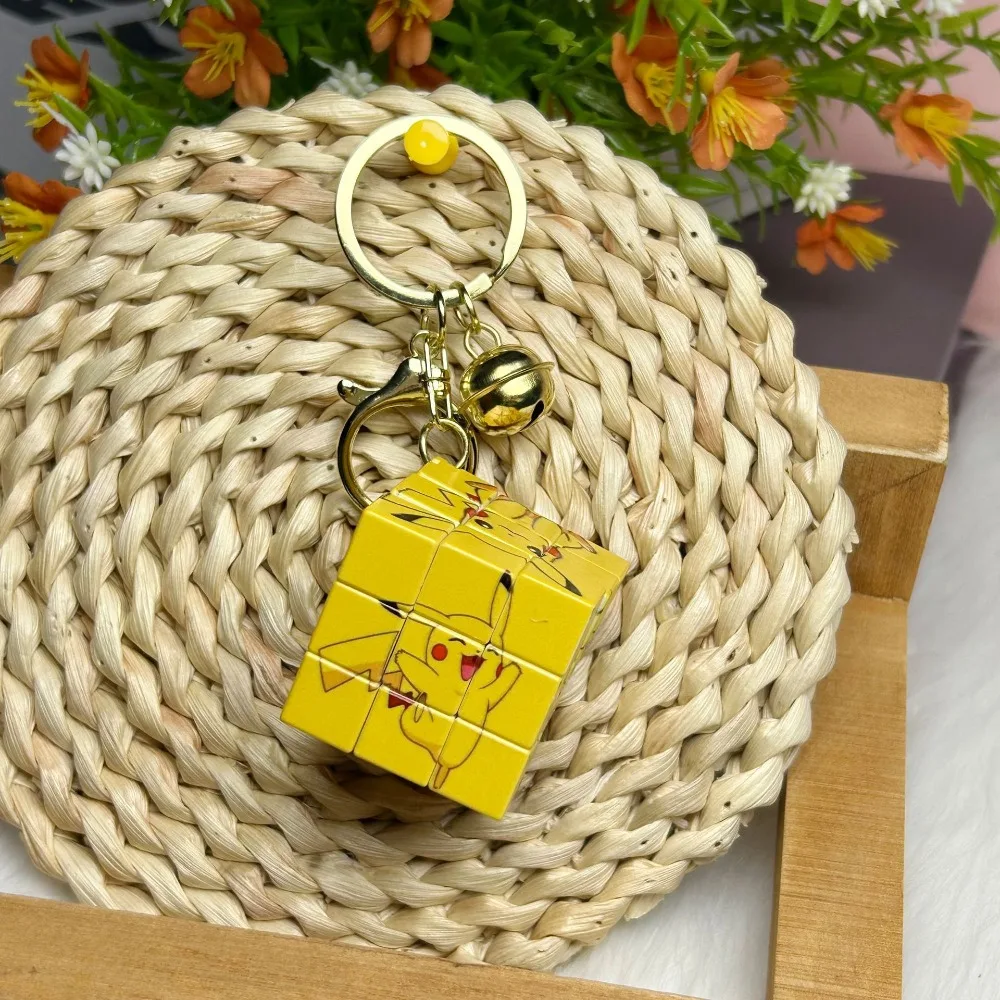 Creative Mini Rubik's Cube Keychain Cute Car Couple School Bag Key Ring Thinking Cartoon Gift