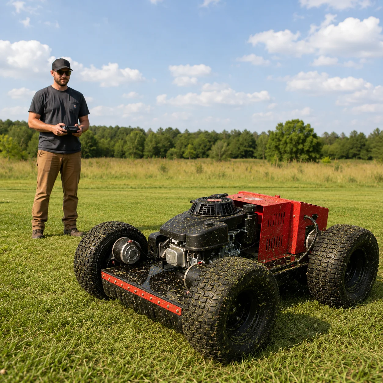 Customized RC Crawler Lawn Mower Intelligent Remote Grass Cutter for Orchard Farm Garden Landscaping Equipment