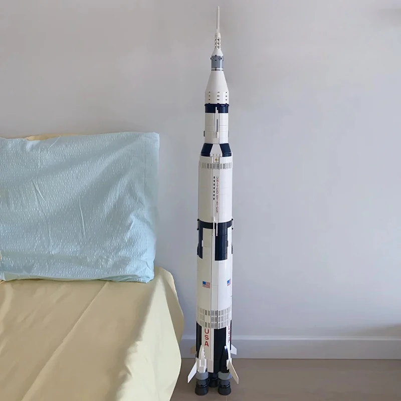 In Stock Apollo Saturn V Building Blocks Space Rocket Building Blocks Toys Decoration Birthday Christmas Gifts