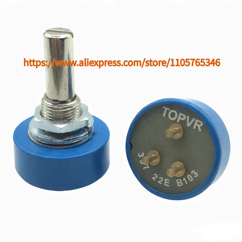 1pcs TOPVR 357 22E B102 B202 B502 B103 Conductive Plastic Potentiometer 1K 2K 5K 10K 360 Degree Rotation