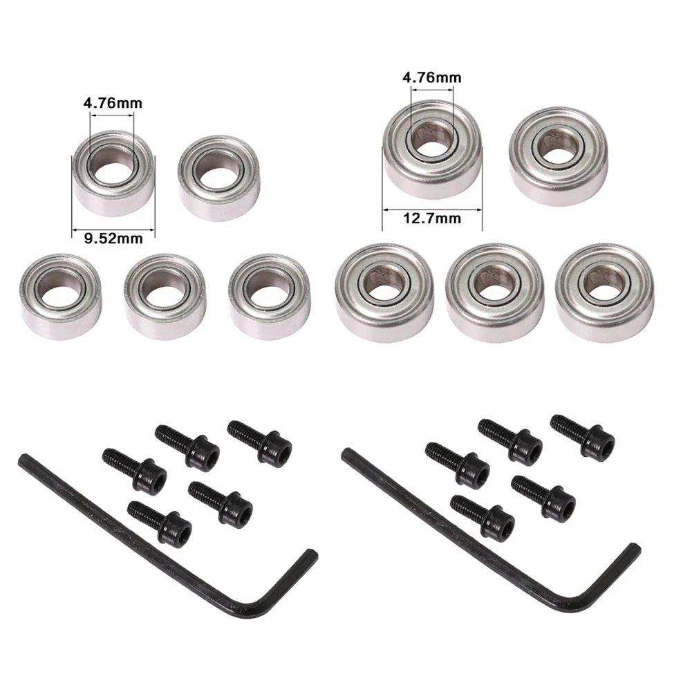 10pcs Steel Small Router Bit Top Mounted Ball Bearings Guide Milling Cutter Bearing Hex Key Wrench For Woodworking Machine Tools