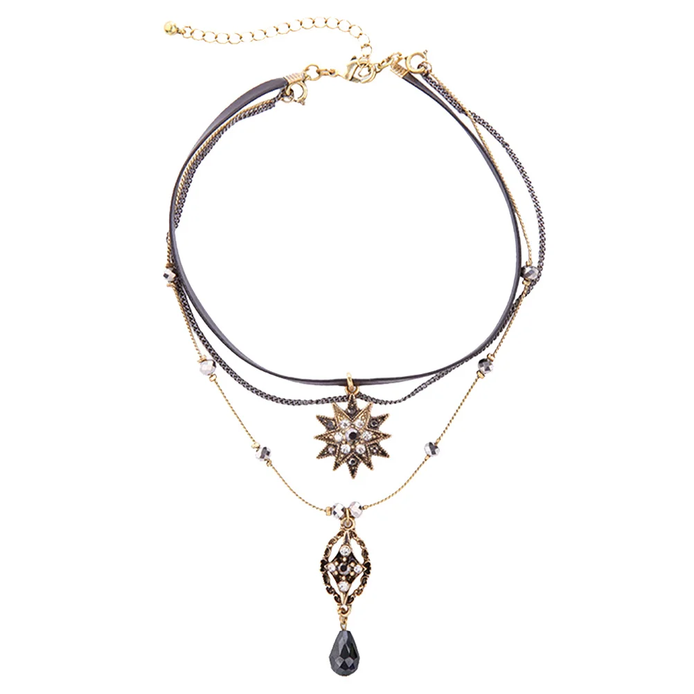 

1Pcs Water Drop Pendant Choker Multi-Layer Delicate Necklace Exquisite Fashion Party Decorative Jewelry for Women Stylish