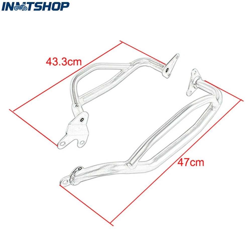Customizable engine protection guard plate/bumper bar for HONDA CRF1000L Africa Twin 16-17 (also compatible with DCT) in silver