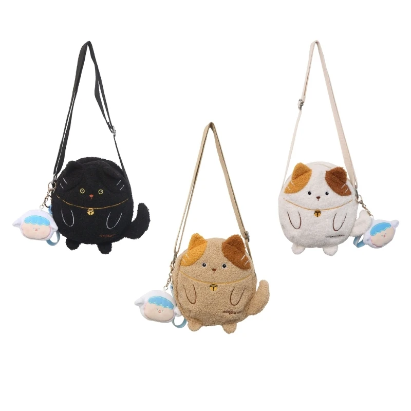 Lindo bolso en forma gato bolso hombro dibujos animados para mujer chica bolso mensajero versátil