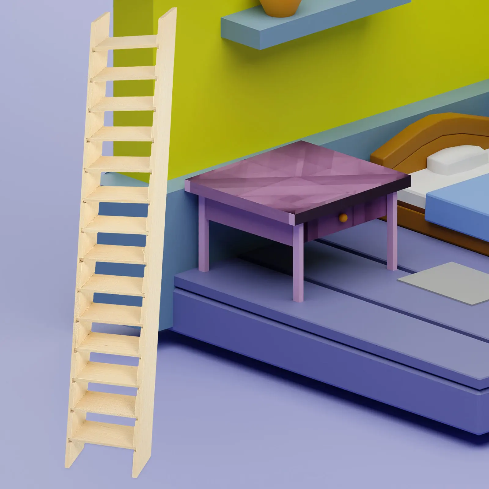 

Миниатюрная деревянная лестница для декора мини-домиков, аксессуар для поделок своими руками, украшение для сказочного сада, миниатюрный декор для дома