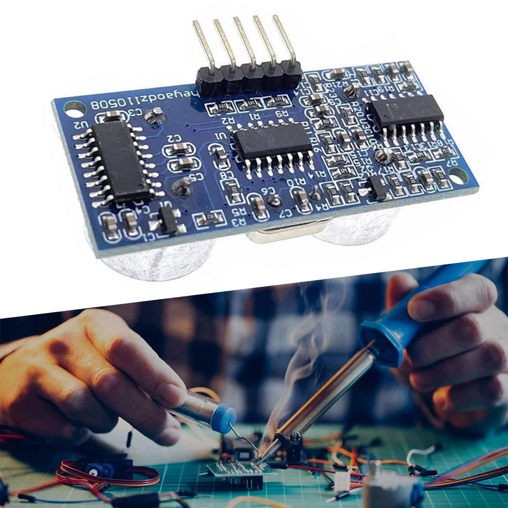 High Accuracy Ultrasonic Distance Sensor Module Wide Detection Range 2cm to 450cm for Arduino Robots Self-Driving Vehicles