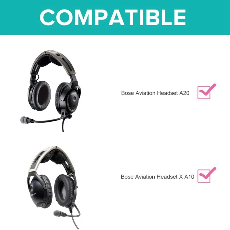 PQWN! Ear Pads Ear Cushion Ear Cover Replacement for Boose A20 x A10 Aviation Headset