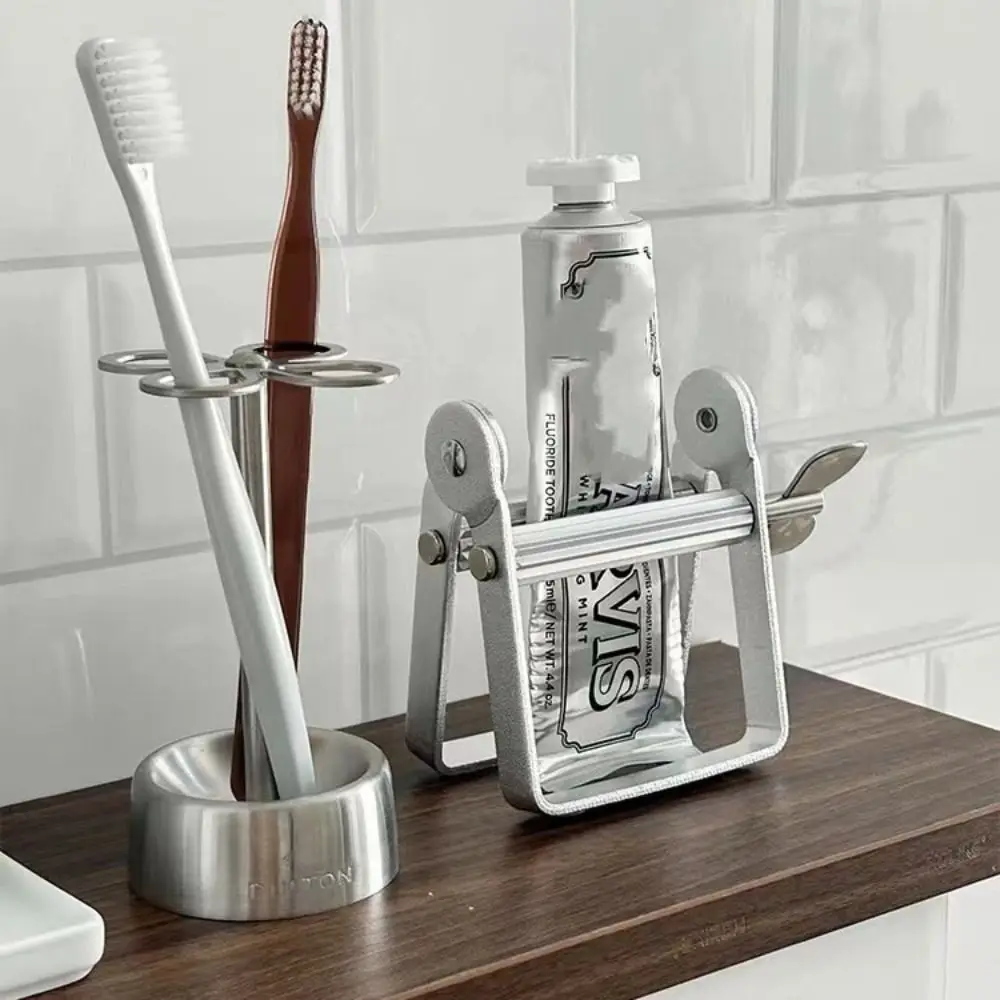 

Mini Rolling Toothpaste Squeezer Tightener Squeezing Tool Tooth Paste Dispenser Aluminum Silver Tube Wringer Lazy