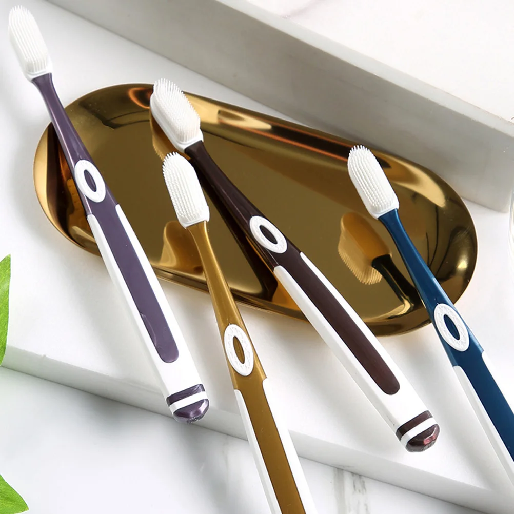 

Ultralight Toothbrush Replacement Head Adult Silicone Bristle Small Brushes Silica Gel