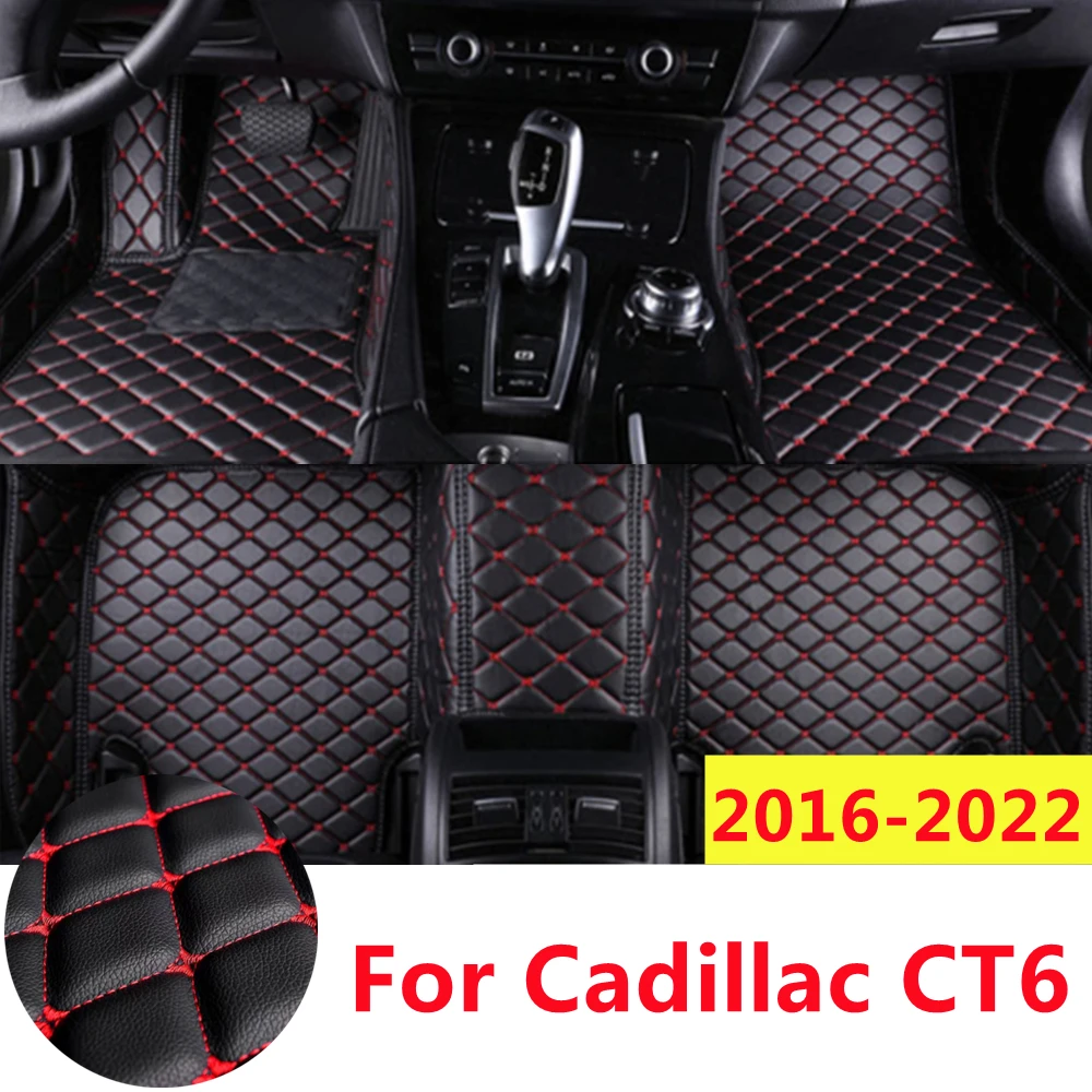 SJ Full Set Custom Car Floor Mats Fit For Cadillac CT6 2022 2021 2020 2019-2016 YEAR Front & Rear Floor Liner Styling Auto Parts