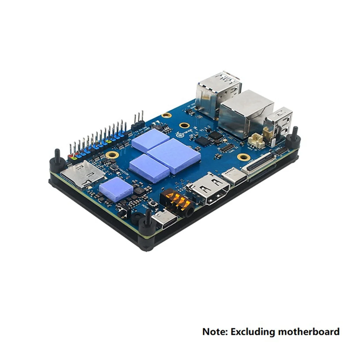 GOB-oFor Orange Pi 5 / 5B アルミニウム合金ケース アクティブ & パッシブ金属冷却エンクロース ファンヒートシンク付き