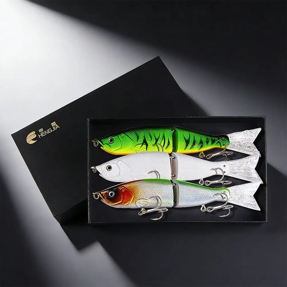 3pc Multi Jointed Fishing Lure Set Gift for Dad Valentine's day Lifelike Swimbait Hard Bait for Bass Pike Zander Predator Tackle