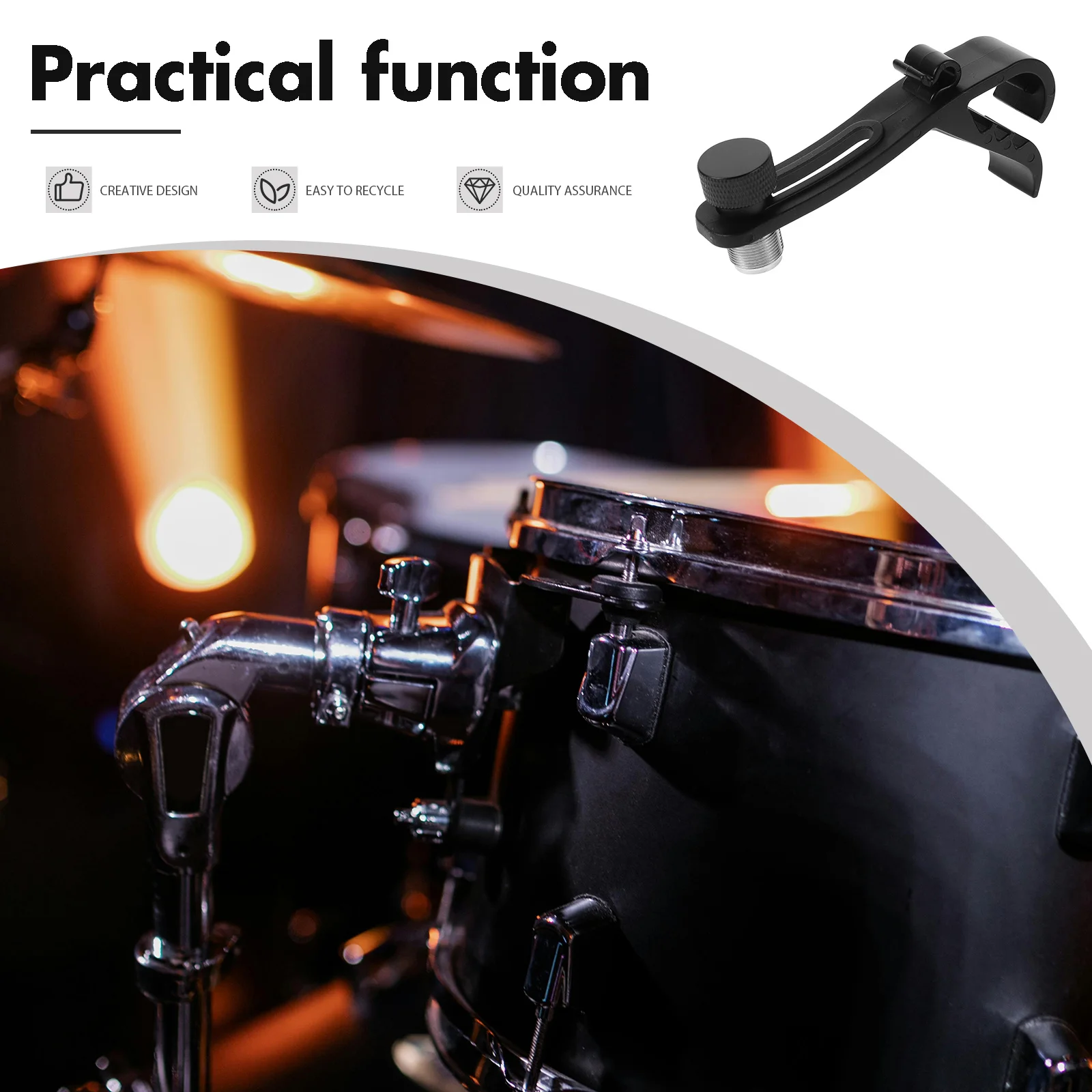 Adjustable Drum Microphone Clip Shockproof Mic Holder Secure Clamp for Drum Rim Mount Musical Instrument Supplies